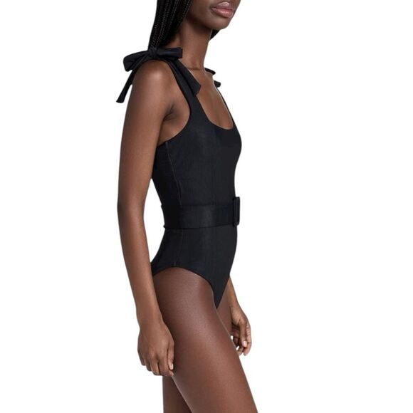 Beach Riot Women's Black Sydney Belted One Piece Swim Bathing Suit NWT US Medium - Picture 8 of 10